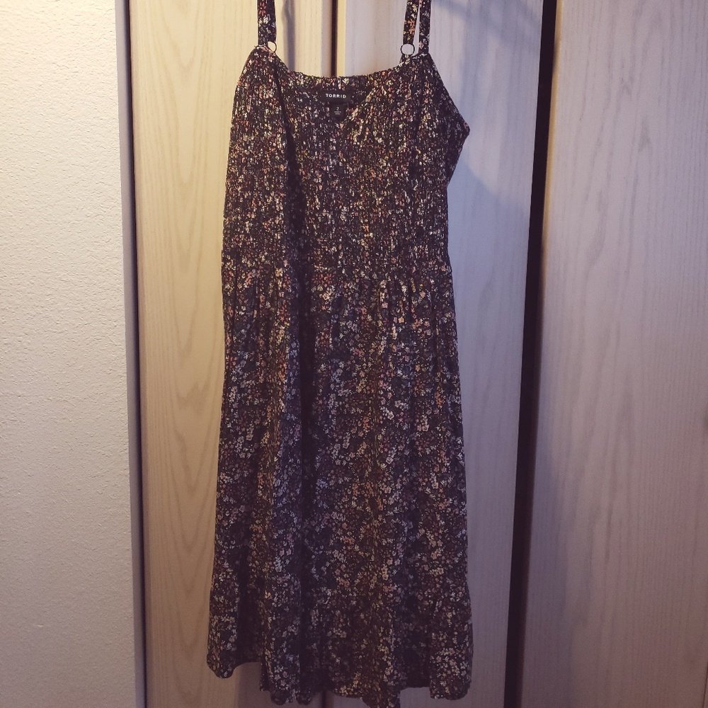 Torrid Dark Floral Print Sundress Size 2